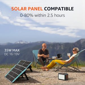 99Wh Portable Power Station with PD100W 1 Hour Fast Charging, 200W Small Solar Generator with 3500+ Cycles LiFePo4 Battery,Power Bank with 2 110V AC Outlets for CPAP Home Camping Outdoor