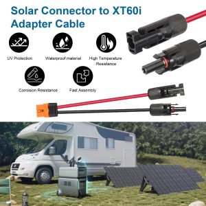 MOOKEERF Solar to XT60i Cable 10AWG 5FT Solar Panel to XT60i Adapter Connector XT60i-F Extension Cable for Portable Power Station Solar Generator