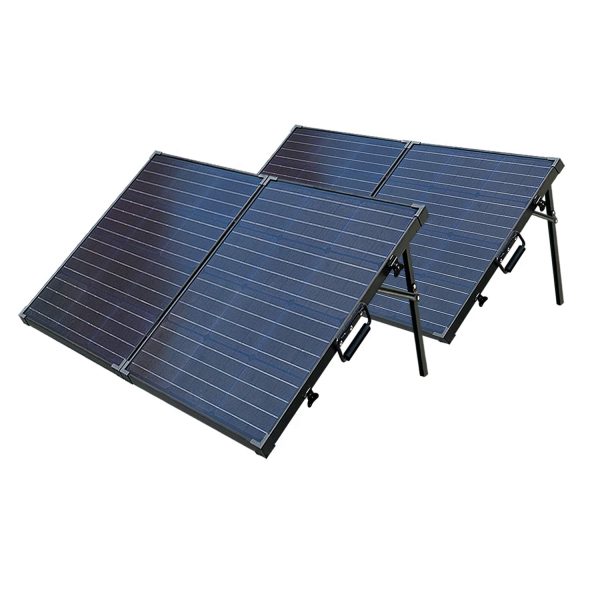 ExpertPower 200Watt Glass Monocrystalline Cell Solar Panel Suitcase |2pcs 100W Foldable | Build-in Stand Frame |MC 4 Connector for Solar Powered Generator and Off Grid System