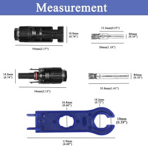 MUYI 42PCS Solar Panel Connector IP67 Waterproof Solar Connectors 1000V 30A Male/Female Plug with 2PCS Spanners (10 Pairs)