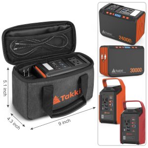 Takki Carrying Case Compatible Power Station S81/S81Max/T89/T89Max Storage Bag Waterproof Camping Carrying Bag with Adjustable Divider(Power Station Not Included)