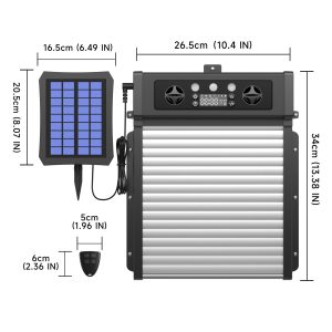 Automatic Chicken Coop Door, Solar Powered Chicken Coop Door with Timer, 4,000mAh Battery Operated,Auto Chicken Door with Light Sensor and Remote Controls