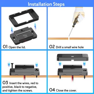 72W 12V USB Outlet Panel Wall Mount, 36W USB C and Dual QC 3.0 18W Car USB Port Charger Socket with Button Switch, Waterproof 3 USB Multi Port Power Outlet DIY 12V Accessories for Car Bus RV Truck