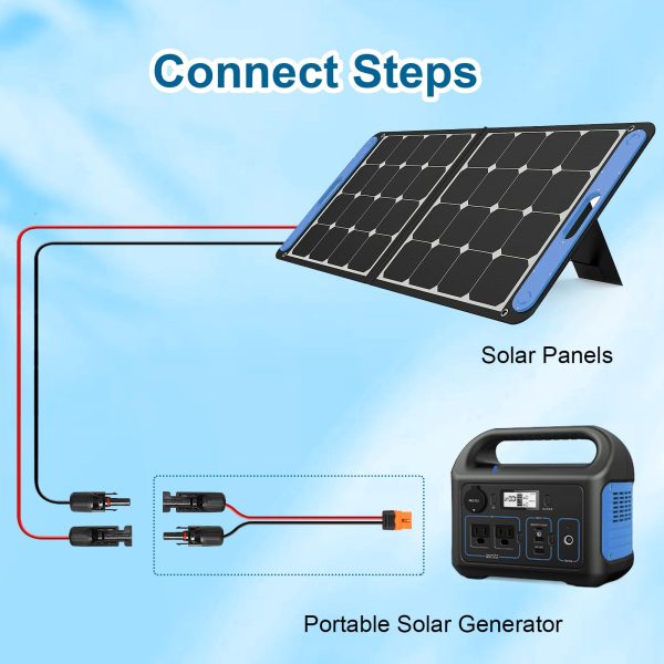 MOOKEERF Solar to XT60i Cable 10AWG 15FT Solar Panel to XT60i Adapter Connector XT60i-F Extension Cable for Portable Power Station Solar Generator