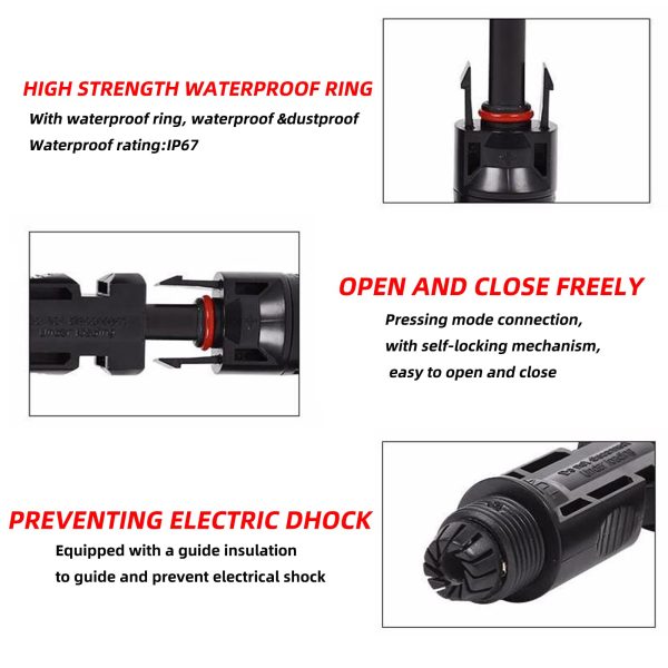 JINKAIMING Solar Panel Connector MC-4 Cable with Dual Cigarette Lighter Socket Female Seat Extension Cord with Cap 12V-24V 14AWG for Solar Generator Portable Power Station