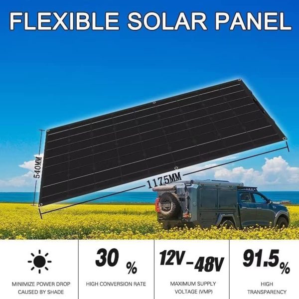 1200 Watt Solar Panel Kit, with 40A Charge Controller 2 × 600 Watt Flexible Monocrystalline Solar Panel for 12-24V Battery Charging Car Battery Camper RV Yacht Battery Boat