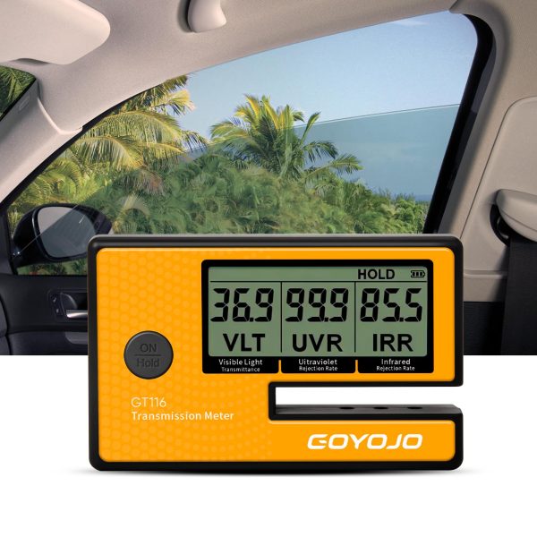 Labs Tint Meter Works on Side Windows, Digital Tint Solar Film Car Transmission Meter with Automatic Calibration, 3-in-1 Solar Film Meter VL UV IR Detection, for Automotive Window Tint Shop Stay Legal