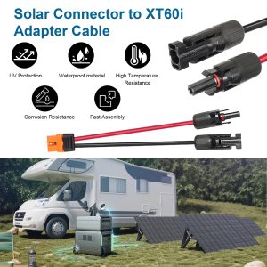 MOOKEERF Solar to XT60i Cable 10AWG - 75FT Solar Panel to XT60i Adapter Connector XT60i-F Extension Cable for Portable Power Station Solar Generator