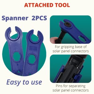 TOMSHIELE 1 Pair Solar Spanner Wrench for MC-4 Connectors Solar cable wrench Solar Panel Connector Tool MC-4 connector assembly tool