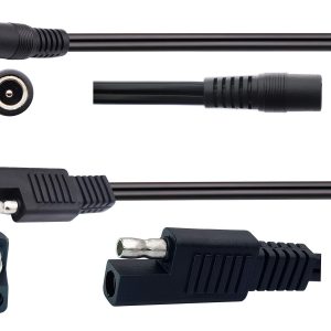 AAOTOKK DC to SAE Connectors Cable SAE Plug to DC 5.5mm x 2.1mm Female Adapters Cables for RV Solar Panel Solar Battery Panels Connect Cables(30cm/12inch)