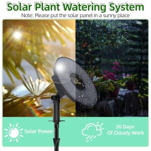 CIRYASR Solar Drip Irrigation System, Automatic Watering System with 2200mAh Battery and 6 Timer Modes for Potted Plants Drip Irrigation Kit for Balconies, Green House, Garden, Balcony