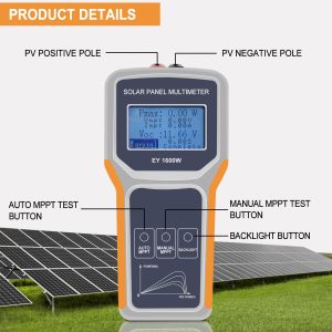 KAOLALI Solar Panel Tester Upgraded EY1600W Photovoltaic Multimeter with Ultra Clear LCD Display, Smart MPPT Tools for Testing Solar PV Module Data and Troubleshooting