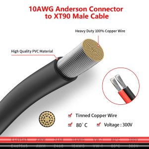 ELFCULB XT90 to Anderson Adapter,10AWG XT90 Male to Anderson Connector Cable for RC Battery Solar Portable Power Power Station and Solar Panel(6FT)