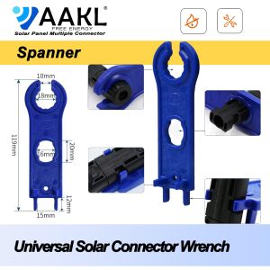 AAKL 10 Pairs Solar Panel Connector IP67 Waterproof Solar Power Cable Connectors 1000V 30A 10AWG/12AWG Male/Female Plug with 2PCS Spanners (10 Pairs)