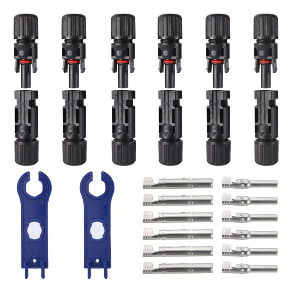 Teen Dream 12 PCS Solar Connectors Male/Female IP67 Waterproof Connectors with Spanners Solar Panel Cable Connectors (6 Pairs Solar Connector)