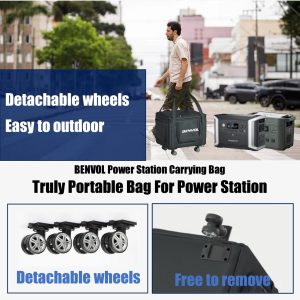 BENVOL Portable Power Station Carrying Bag,Easy Carrying-Movable on Wheels,900D Oxford Cloth, Waterproof, Sunscreen,Dustproof,18×13×14' Fit for Power Station1500w-2700w, Camping, Parties, RV