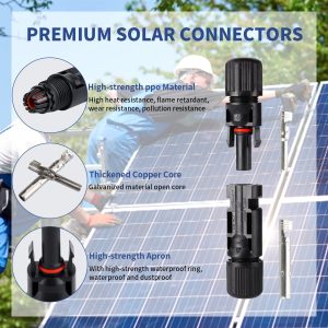 Teen Dream 12 PCS Solar Connectors Male/Female IP67 Waterproof Connectors with Spanners Solar Panel Cable Connectors (6 Pairs Solar Connector)