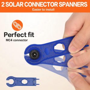 Predimeza Solar Crimping Tool Kit for Solar Panel Connectors - a Crimper, 10 Pairs of Solar Wire Connectors and 1 Pair Solar Y Connector, 2 Pairs of Spanner Wrench for Solar Cable Connectors