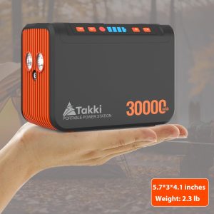 Takki Portable Power Station 111Wh, Camping Solar Generator Lithium Battery Pack with 110V AC DC USB Ports LED Flashlight for Home Use Camping Laptop CPAP Emergency Power Backup