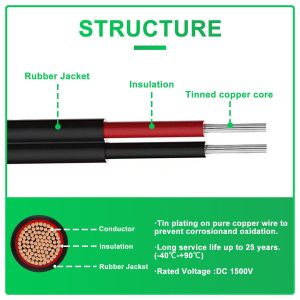 CNLonQcom Solar Panel Cable with PV Connectors, Red/Black, IP67 Waterproof, Pair (20FT 10AWG) for Efficient Solar Energy Systems