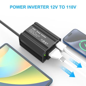 CAPTOK 150W Car Power Inverter DC 12V to 110V AC Converter with 3.1A Dual USB Power inverters for Vehicles Camping Accessories