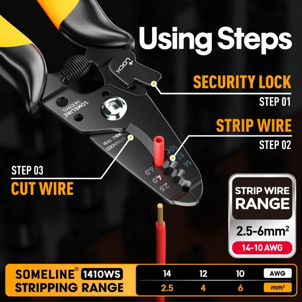 SOMELINE® Solar Connector Crimping Tool Kit, 14-10 AWG Crimper for Solar Panel Cables, Tool Kit with 12 Pairs of Solar Connectors and Wrench and Stripper and Crimper, Solar Panel Connectors