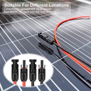 Geosiry 6FT 10AWG Solar Panel Extension Cable, Solar Extension Cable with Female and Male Connectors, Solar Cable for Solar Panels, charge Controllers (10AWG 6FT)