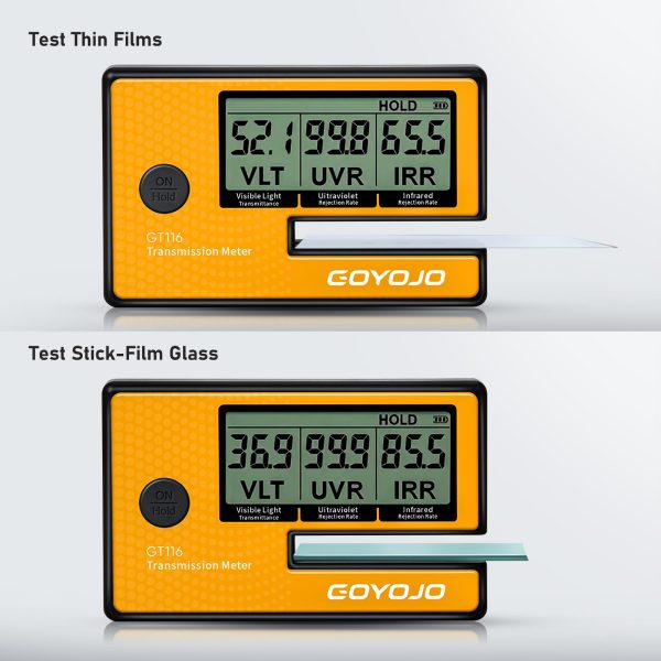 Labs Tint Meter Works on Side Windows, Digital Tint Solar Film Car Transmission Meter with Automatic Calibration, 3-in-1 Solar Film Meter VL UV IR Detection, for Automotive Window Tint Shop Stay Legal