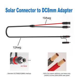 ACCESECO Solar Extension Cable with PV Female and Male connectors, 20ft 14AWG Solar Panel Wire Adapter for Home, Boat and RV Solar Panels