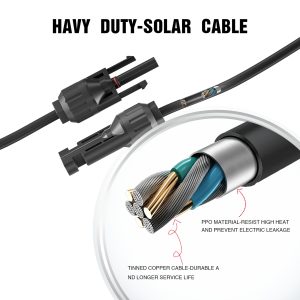 DaranEner Portable Power Station Solar Connectors, Y Branch Parallel PV Adapter Cable Wire, MC4 Solar Panel Connector(2*M/FF+2*F/MM)