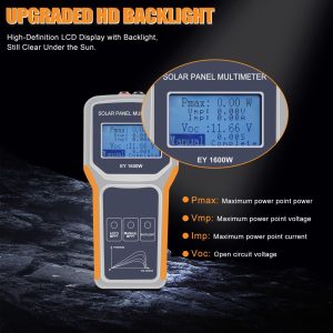 KAOLALI Solar Panel Tester Upgraded EY1600W Photovoltaic Multimeter with Ultra Clear LCD Display, Smart MPPT Tools for Testing Solar PV Module Data and Troubleshooting