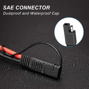 ELECTOP Solar Panel Connector Cable, 10AWG SAE Connector to Male & Female Solar Connectors PV Extension Cable Wire for RV Solar Panel DC Power Battery Charger with SAE Polarity Reverse Adapter