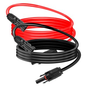 GELRHONR 14AWG Solar Panel Extension Cable,Solar Panel Female to Male Connectors Adaptor Kit for Solar Panels, Photovoltaic Systems(Red+Black) (14AWG 2M/6.5FT M to F)