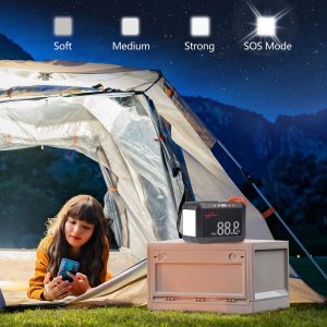 POWSTREAM Solar Generator 88.8Wh Portable Power Station with Solar Panel Included, Lithium Ion Battery Power Bank with AC USB Output for Outdoor Camping Adventure Home Emergency Blackout Trip