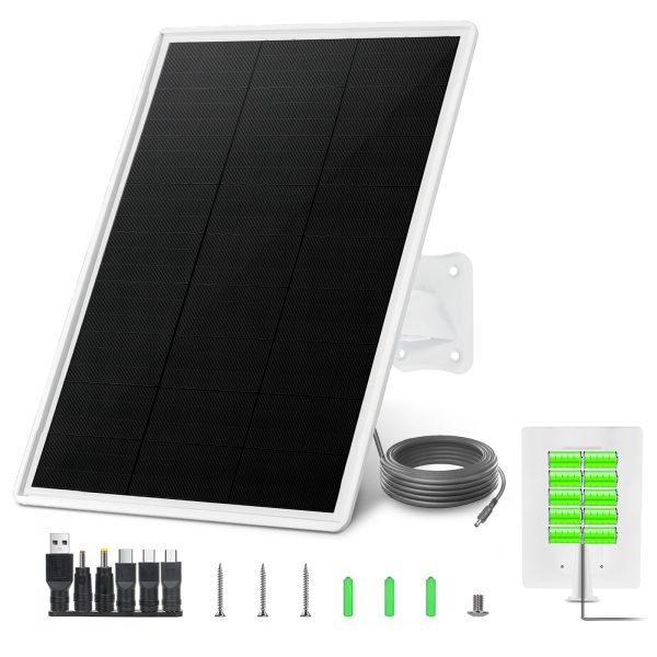 Solar Panel for Trail Camera,Game Camera Security Cameras,Built-in Rechargeable 20000mAh Battery,DC 5.5x2.1mm with MultiInterfaces, MultiUsage Suitable,DC 5V Output IP66 Waterproof, 10ft Long Cable