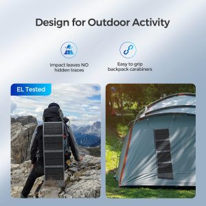 Renogy E.Flex 30W Portable Solar Panel for Camping, Hiking, and Outdoor Activities, Compact and Lightweight, IP65 Waterproof, Charging Multiple Devices with Double Fast Charging Ports