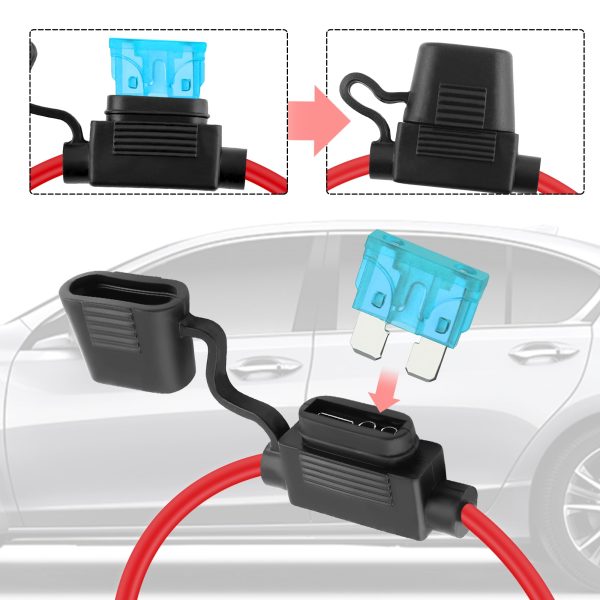 Cigarette Lighter Plug with LED Lights,12AWG 12/24V Car Lighter Plug for Air Inflator,Car Vacuum Cleaner,Essential 12 Volt Power Supply Cigarette Lighter Plug Car Accessories