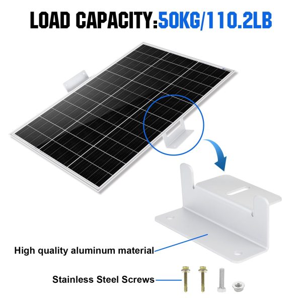 ECO-WORTHY 4 Pack Solar Panel Roof Mounting Aluminum Z Bracket Set with Nuts and Bolts for RV, Boat, Roof and Other Off Gird Roof Installation(Z Brackets)