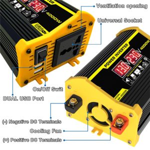 OLONETO 4000W 12V to 110V/220V Solar System Combination Inverter Solar Panel Kit Solar Generator Home Grid System 30A Controller + 18w12v Solar Panel (Color : Yellow, Size : 12V-110V)