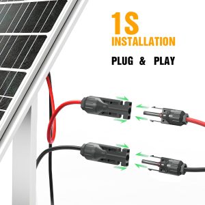 DaranEner Portable Power Station Solar Connectors, Y Branch Parallel PV Adapter Cable Wire, MC4 Solar Panel Connector(2*M/FF+2*F/MM)