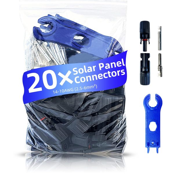 OSROENE 20 Pairs Solar Connector Solar Connectors for Solar Panel Cable Wire, 40 PCS Solar Panel Cable Connectors with 2PCS Spanners