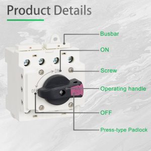 CNLonQcom Solar Isolator Disconnect Switch 32Amps DC 1200V breaker for Solar Power PV System Combiner Box Accessory (DIN Rail Mount, Lockable)