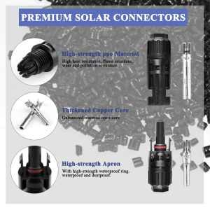 MUYI 42PCS Solar Panel Connector IP67 Waterproof Solar Connectors 1000V 30A Male/Female Plug with 2PCS Spanners (10 Pairs)