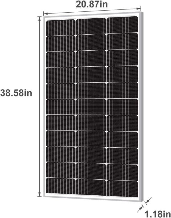 Newpowa 100W 12V Solar Panel Kit with 100W Rigid Solar Panel + NPC-46 Y Branch Connector M/FF + F/MM