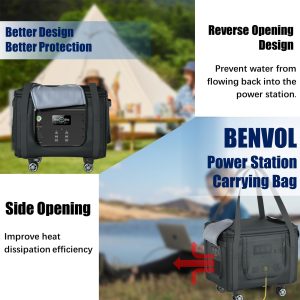 BENVOL Portable Power Station Carrying Bag,Easy Carrying-Movable on Wheels,900D Oxford Cloth, Waterproof, Sunscreen,Dustproof,18×13×14' Fit for Power Station1500w-2700w, Camping, Parties, RV