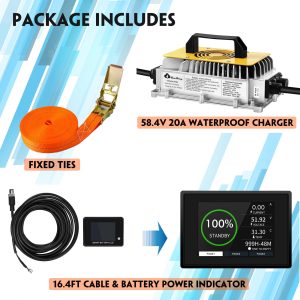 Cloudenergy 48V(51.2V) LiFePO4 Lithium Golf Cart Battery Built-in 200A BMS,with Mobile APP,Touch Monitor and retention strap,6000+ Cycles,Perfect for Golf Carts(GFA48V-100AH With Charger)