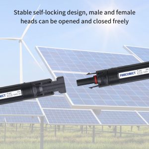 FUNCONECT Solar Panel Connector, 30A Connectors for Solar Panels, Male/Female IP67 Waterproof 1000v DC with Fuse Holder (1 Pair)