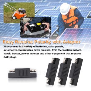 Ledvillage SAE Connector Solar SAE Polarity Reverse Adapter Connectors for SAE to SAE Quick Disconnect Extension Cable for Solar Panel Battery Power Charger and Maintainer - 10 Packs