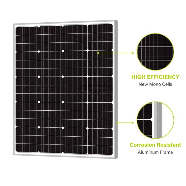 Newpowa 9BB 120W 24V Solar Panel High-Efficiency Monocrystalline 24V PV Module Designed for 24V Off Grid System, Charge Your 24V Battery of RV, Boat, Camper, Trailer, Gate Opener