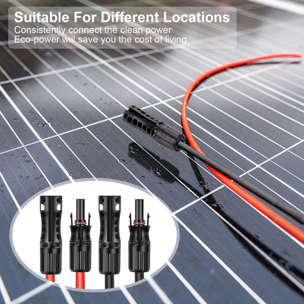 Geosiry 10FT 8AWG Solar Panel Extension Cable with Female and Male Connectors, Solar Extension Cable for Solar Panels, Charge Controllers (10FT)